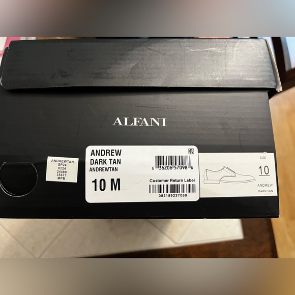 Alfani Men's Tan Leather Oxfords - Picture 3 of 3